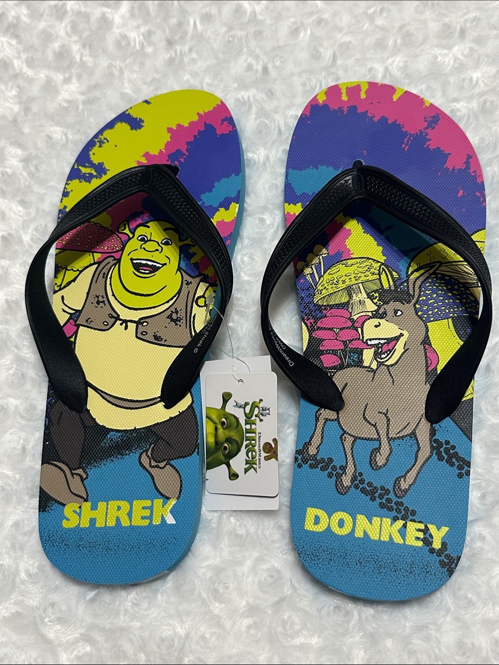 Shrek & Donkey Multicolor Graphic Flip Flops